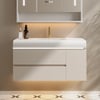 1000mm Wall Hung Soft-Touch Bathroom Vanity with Ample Storages and Adjustable Light