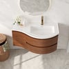 35" Floating Single Curved Bathroom Vanity with Sink & Storage