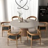 Dining Set 39"-55" Japandi Extendable Dining Table Gray with 6 Chairs