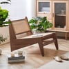 Walnut Rattan Ash Wood Lounge Accent Chair