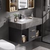 Modern 35.4" Floating Single Bathroom Vanity with Sink, Sintered Stone Top