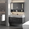 39.4" Black Floating Bathroom Vanity Set with LED Medicine Cabinet