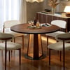 36"-47" Extendable Walnut Wood Dining Table with LED Light, Seats 2-4