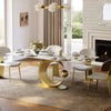 71" Modern Rectangular Glossy Sintered Stone Dining Table, Seats 6
