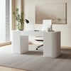 Velign 60" White Standing Computer Desk with 2-Door Storage Cabinet
