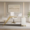 Hungled Modern 71" Rectangular White Executive Desk with Storage Cabinet