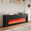 79" Black Electric Fireplace TV Stand with Remote Control