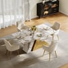 Silexa Modern 160 cm Rectangular Glossy Sintered Stone Dining Table, Seats 4