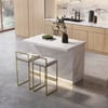 1270mm Japandi Kitchen lsland White Wooden Storage Kitchen Cabinet with Light