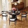 Dining Set 39"-55" Japandi Extendable Dining Table Black with 4 Chairs