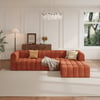 3023 mm 4-Piece Velvet Channel Tufted Upholstered Modular Sectional Sofa