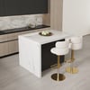 1270mm Modern Kitchen Island Laminate & 2 Counter Stools Set Storage Cabinet