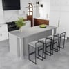 Isla de cocina moderna laminada de 1830 mm, gris, con almacenamiento