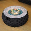 Cocaro Outdoor 27" Propane Smokeless Round Fire Pit Table in Dark Gray