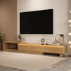 Meuble TV extensible Quoint 179 à 255 cm avec 3 tiroirs et éclairage LED