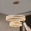 800mm Modern Acrylic Crystal Chandelier with Three Color Temperatures and Remote Control