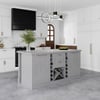 Modern 59" Wood Kitchen lsland with Wine Storage, Concrete Gray