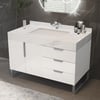 Aro 900mm White Freestanding Ceramics Basin Bathroom Vanity Drawers Faux Marble Top