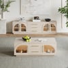 Arune 1830mm Arched Glass Doors TV Stand Coffee Table Set with Storage and LED