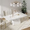 Modern 79" Rectangular Sintered Stone Dining Table, Indoor/Outdoor, Seats 6