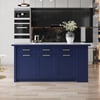 Modern 71" Sintered Stone Kitchen Island with Drawers & Cabinets, Blue