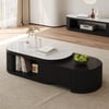 Velar 120 - 170 cm Extendable Fluted Coffee Table with Sintered Stone Top & Storage