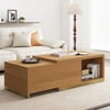 Mordel 100 cm - 180 cm Rectangle Extendable Natural Wood Coffee Table with Storage