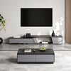 Fero TV Stand Set of Wood Grey Extendable TV Stand & Rectangular Coffee Table