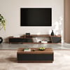Fero TV Stand Set of Wood Black & Walnut Extendable TV Stand & Rectangular Coffee Table