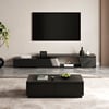Fero TV Stand Set of Wood Black Extendable TV Stand & Rectangular Coffee Table