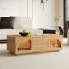 Arune 47" Coffee Table with Arched Glass Door and LED