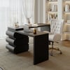 Humply Modern Minimalist Style L Shaped Desk Solid 60 Inch Executive Office Desk