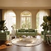 Axial Performance Leather Accent Chair 2007 mm Fluted Sofa with Gold Legs & Pillows