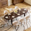 Mid-Century Modern 79"-94" Extendable Walnut Oval Dining Table, Seats 6–10