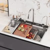 Évier de cuisine multifonction en acier inoxydable 820 mm x 480 mm avec robinet extractible