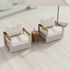 Drehbare Gartensessel Tevara aus Teakholz und Aluminium in Sand 2er-Set