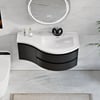 35" Floating Single Curved Bathroom Vanity with Sink & Storage