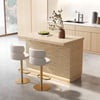 Japandi 127 cm Matte Travertine Kitchen Island with Storage & LED Lighting