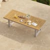 Tevara Outdoor Teak & Aluminium Dining Table in Sand, Seats 6-8