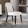 Silla de comedor moderna tapizada en cuero PU gris, 2 unidades