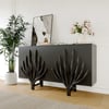 Mid Century Modern 63" Black Sideboard with Branch Design & 2 Doors