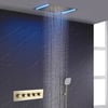 Conjunto de chuveiro de 500 mm montado na parede Rainfall 4 Functions, termostático em ouro