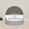 Cocaro 2-Piece Outdoor Weatherproof Daybed with Foldable Sun Canopy (191 cm) ,Gray & White