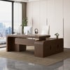 Chicent Walnut L-shaped Modern Computer Desk with Cabinet Left Hand (1800mm)