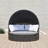 Tatta Weatherproof Grey Braided Garden Sun Island with Aluminum Frame and Sun Canopy