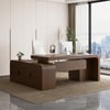 Chicent 71" L-Shaped Walnut Executive Desk Right Hand Return