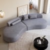 109" 2-Piece Velvet Curved Sectional Sofa with Pillows