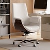 Modern White PU Leather Upholstered High Back Office Chair