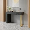 Modern 47" Marble Effect Console Table with 2 Drawers & Golden Leg