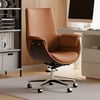 Modern Brown PU Leather Upholstered High Back Office Chair
